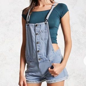 Denim Overall Shorts